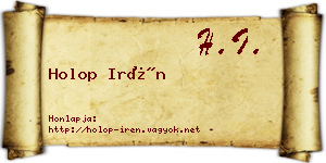 Holop Irén névjegykártya
